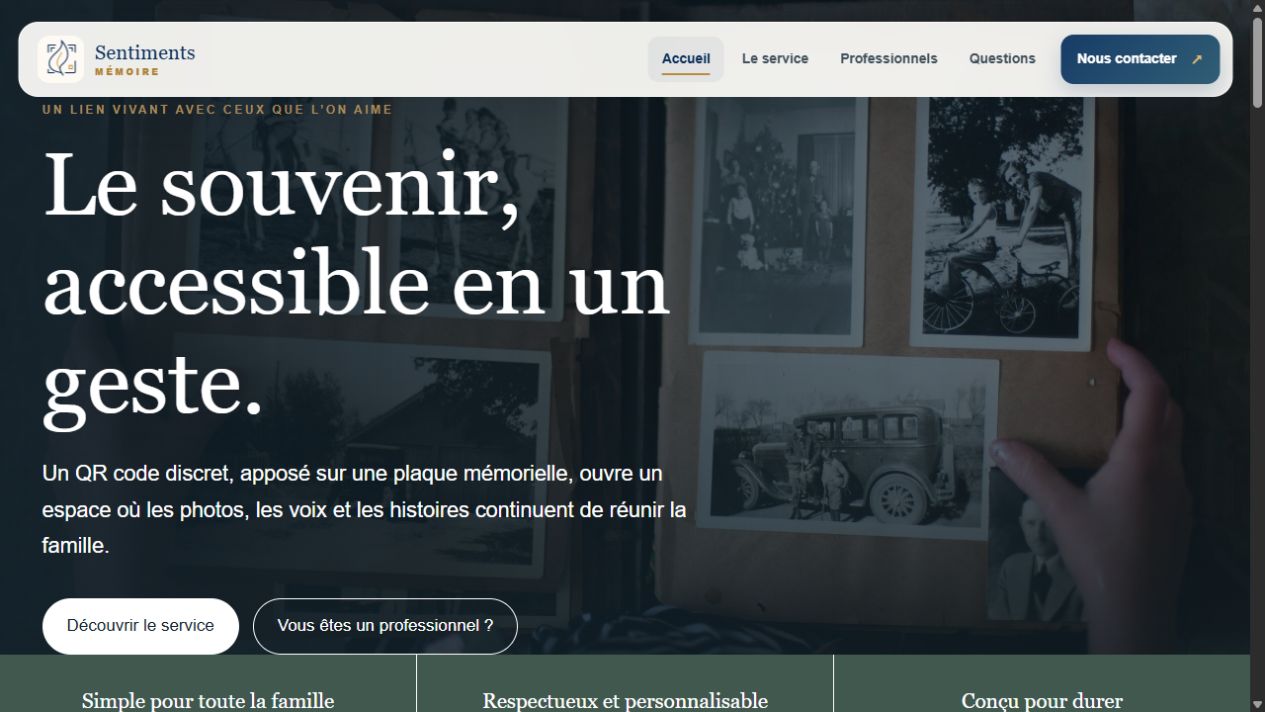 Réalisation de KLD Communication par Quentin Larmande : Sentiments Mémoire